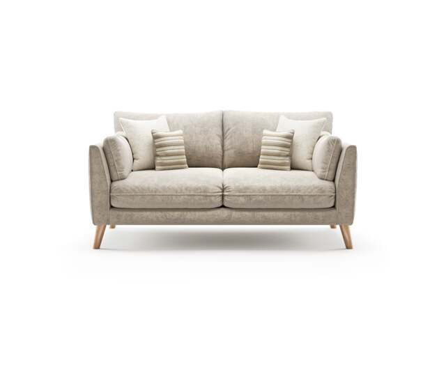 Palermo Cream Chenille Fabric 2 Seater Sofa