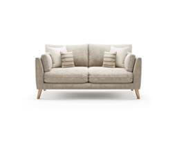 Palermo Cream Chenille Fabric 2 Seater Sofa