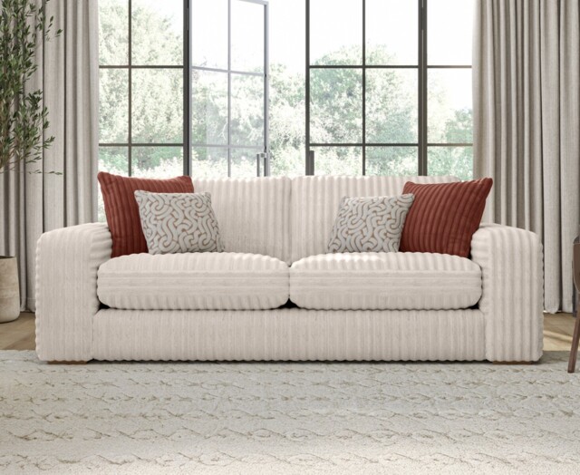Milan Natural Fabric 3 Seater Sofa