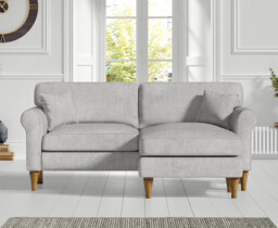 Darwin Light Grey Fabric Right Hand Facing Chaise Corner Sofa