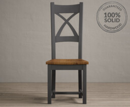 Painted Rustic Oak Set of 2 Painted Dining Chairs