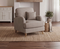 Chilworth Cove Grey Striped Fabric Armchair