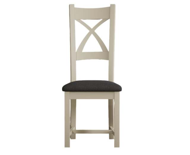 Painted Charcoal Grey Set of 2 Dining Chairs