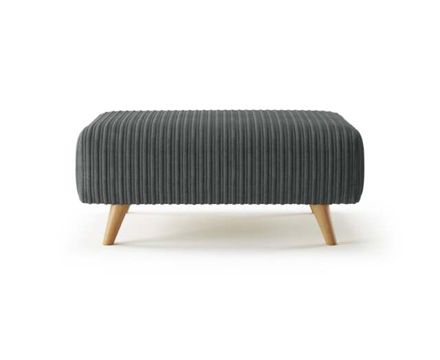 Milan Grey Fabric Footstool