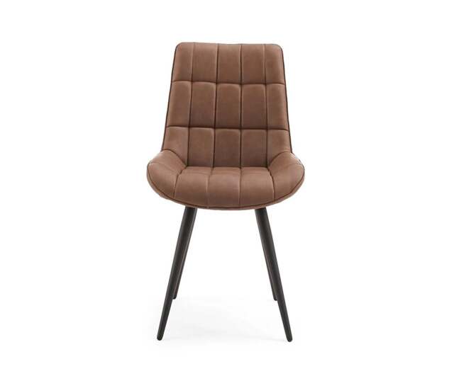 Larson Brown Set of 2 Faux Leather Dining Chairs