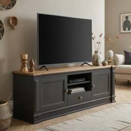 Lawson Oak and Charcoal Grey Painted Super Wide TV Cabinet