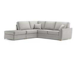 Bella Silver Fabric Large Left Hand Facing Chaise Corner Sofa