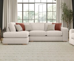 Milan Natural Fabric Left Hand Facing Chaise Sofa