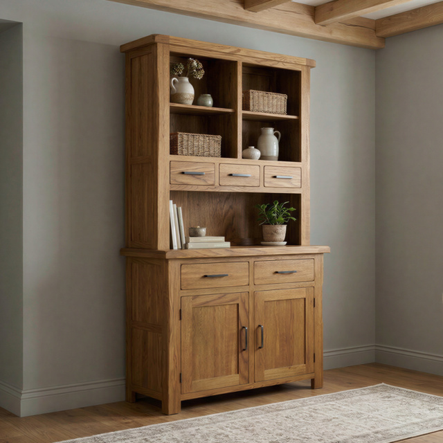 Harrogate Rustic Solid Oak Small Dresser