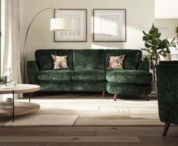 Naples Emerald Velvet Right Hand Facing Chaise Sofa