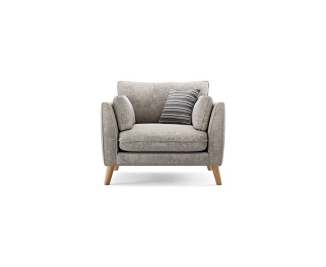 Palermo Silver Chenille Fabric Armchair