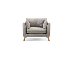 Palermo Silver Chenille Fabric Armchair