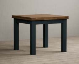 Extending Buxton 90cm Oak and Dark Blue Painted Dining Table