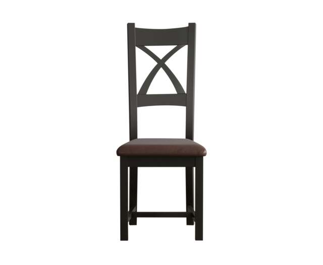 Painted Brown Set of 2 Painted Dining Chairs