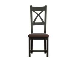 Painted Brown Set of 2 Painted Dining Chairs