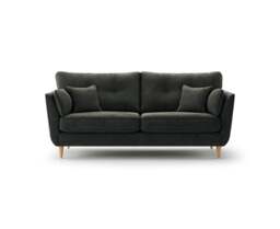 Capri Anthracite Chenille Fabric 3 Seater Sofa