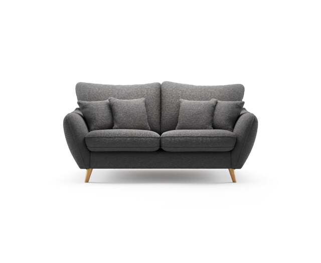 Palma Charcoal Chenille Fabric 2 Seater Sofa