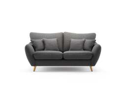 Palma Charcoal Chenille Fabric 2 Seater Sofa