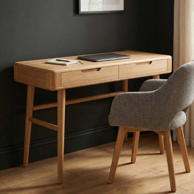 Rosa Solid Oak Dressing Table / Computer Desk