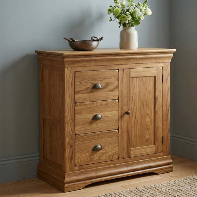 Burford Rustic Solid Oak Hallway Sideboard