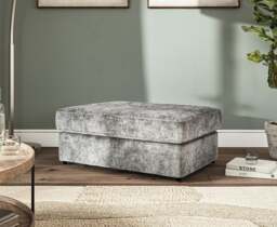 Naples Grey Velvet Footstool
