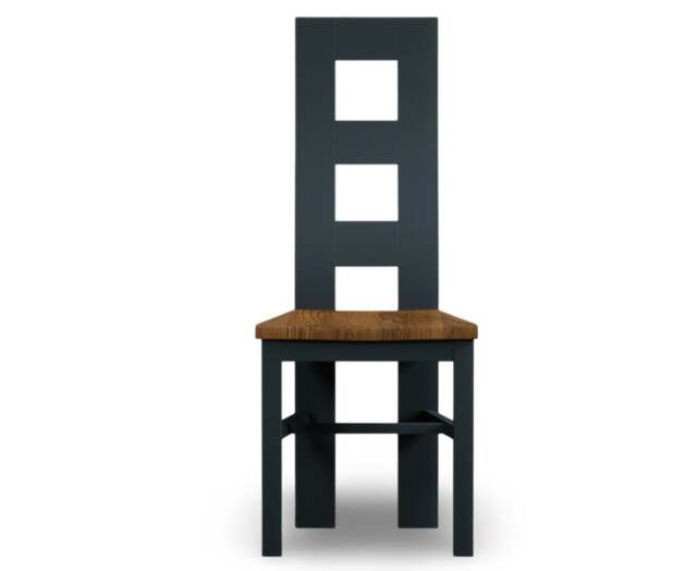 Painted Rustic Oak Set of 2 Painted Dining Chairs