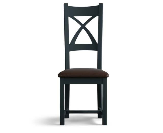 Painted Brown Set of 2 Painted Dining Chairs
