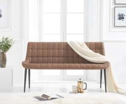 Larson Brown Faux Leather Bench