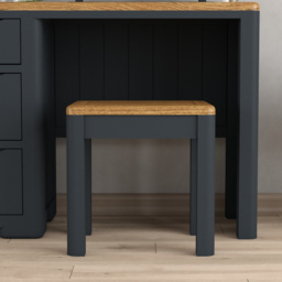 Pembridge Oak and Dark Blue Painted Dressing Table Stool