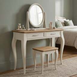 Chateau Oak and Soft White Painted Dressing Table Set