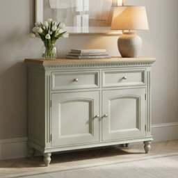 Francis Oak and Soft Green Painted Small Sideboard