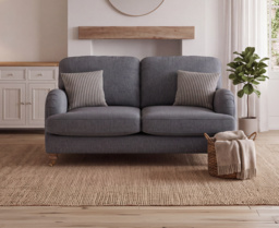 Chilworth Navy Fabric 2 Seater Sofa with Navy Cushions