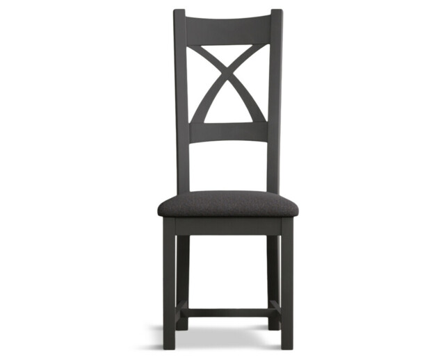Painted Charcoal Grey Set of 2 Painted Dining Chairs