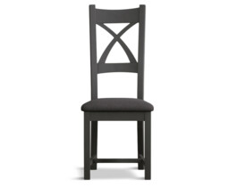 Painted Charcoal Grey Set of 2 Painted Dining Chairs