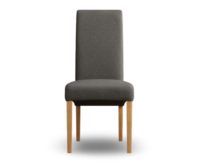 Scroll Back Charcoal Grey Set of 2 Fabric Dining Chairs