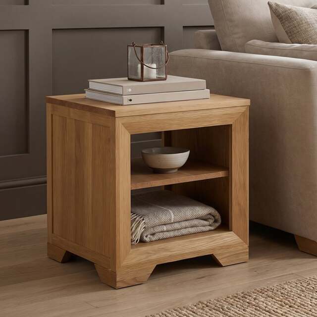 Tilt 100% Solid Oak Lamp Table