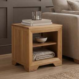 Tilt 100% Solid Oak Lamp Table