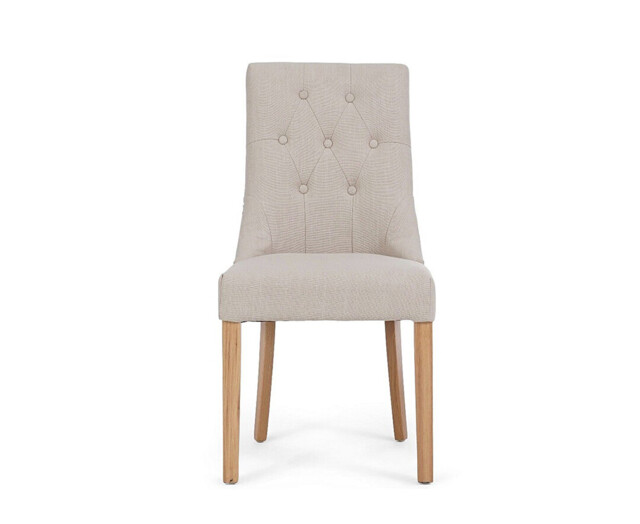 Beatrix Natural Set of 2 Fabric Dining Chairs