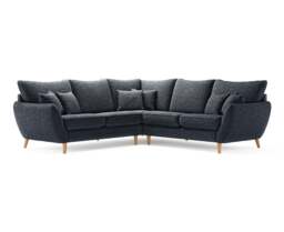 Palma Navy Chenille Fabric Corner Sofa