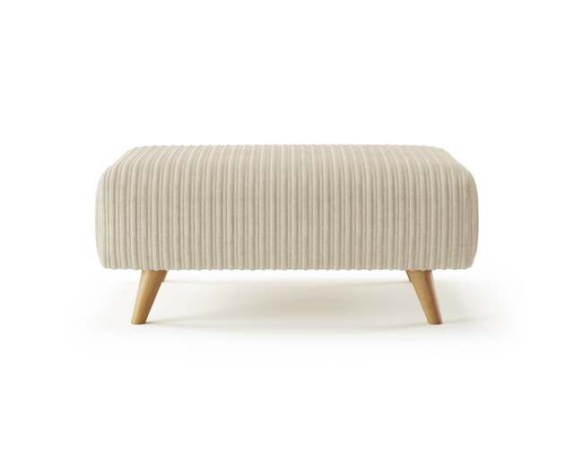 Milan Ivory Fabric Footstool