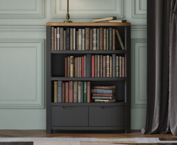 Bradwell Oak and Charcoal Painted Small Bookcase