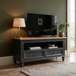 Francis Oak and Charcoal Grey Painted Small TV Cabinet