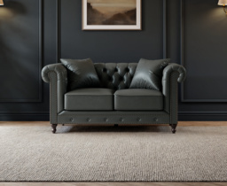 Westminster Chesterfield Grey Leather 2 Seater Sofa