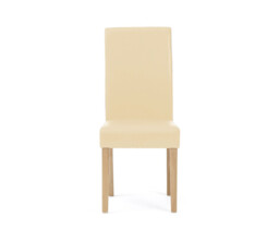 Olivia Cream Set of 2 Faux Leather Dining Chairs