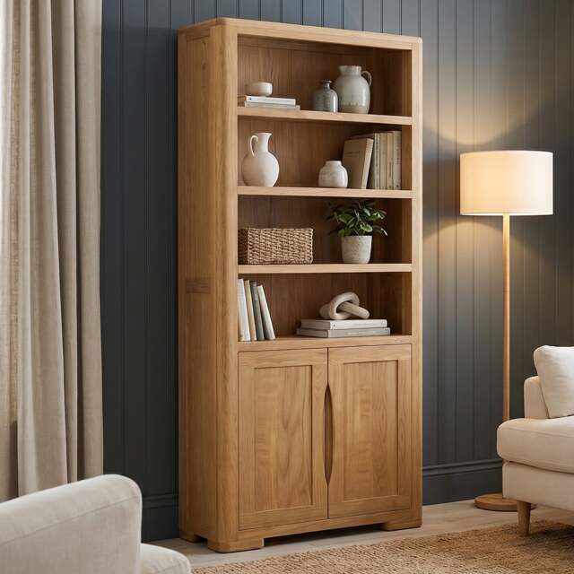 Harper Solid Oak Tall Bookcase
