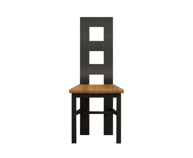 Painted Rustic Oak Set of 2 Painted Dining Chairs