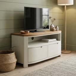 Bradwell Oak and Signal White Painted Small TV Unit