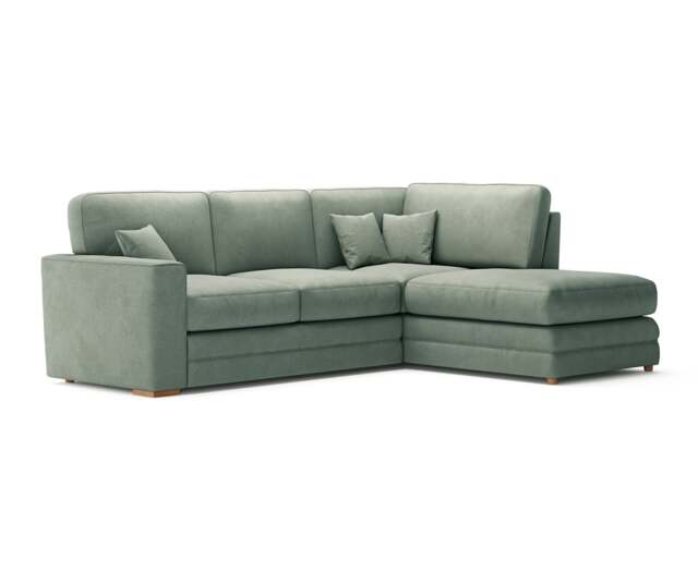 Madden Blue Fabric Right Hand Facing Corner Sofa