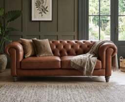 Jameson Chestnut Leather 3 Seater Sofa