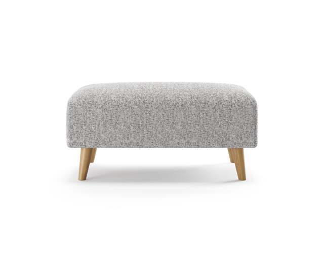 Jasper Silver Chenille Fabric Footstool